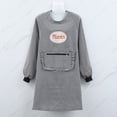 thumbnail image 6 of Women Long Sleeve Oil Proof Cotton Home Kitchen Cooking Clean Apron Pocket Smock, 6 of 8