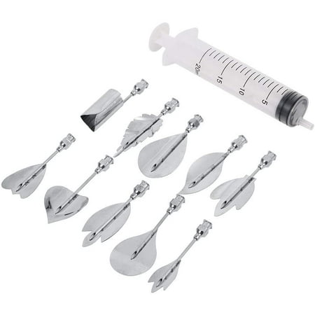 

3D Pudding Pastry Nozzle Cake Decorating DIY Tool Set 10 Needles + 1 Syringe Gelatin Art Tools Kitchen (E)