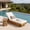 Teak Finish + Cream Cushion, variant on Christopher Knight Home Boat-Shape Patio Chaise Lounge Chair with Headrest Cushion, 3-Position Recliner, Teak+Dark Gray