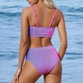 thumbnail image 4 of Xijirk Women's Gradient Spaghetti Strap High Waist Bikini Set Two Piece Swimwear for Summer Beach Pool Party Outdoor,M,Z01 Purple, 4 of 6