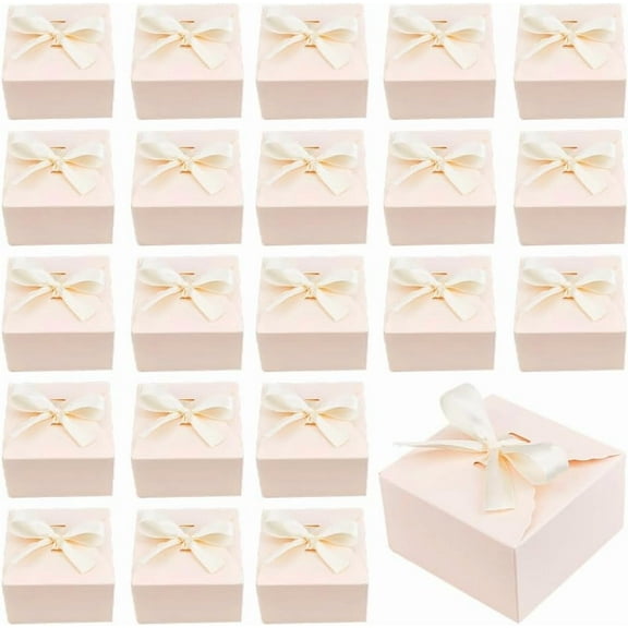 30pcs Paper Storage Gift boxes boxes with Ribbon Pink 9x9x5cm