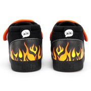 ikiki Scorching Hotrod Squeakerless Toddler Shoes | Black Flame Pattern