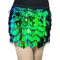 thumbnail image 4 of LNZGNM Mardi Gras Womens Sequin Skirt Stretchy Shine Multi-Colour Mini Skirt Carnival Sexy Wrap Bodycon Lightweight Streetwear for Holiday, Green, One Size, 4 of 4