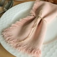 thumbnail image 1 of Nvzi Servilletas de tela con borlas, juego de 4, rosa claro, 45x45 cm - Servilletas de tela para cena, servilleta de algodón y lino, servilleta de tela para comer, adecuada para múltiples ocasiones., 1 of 4