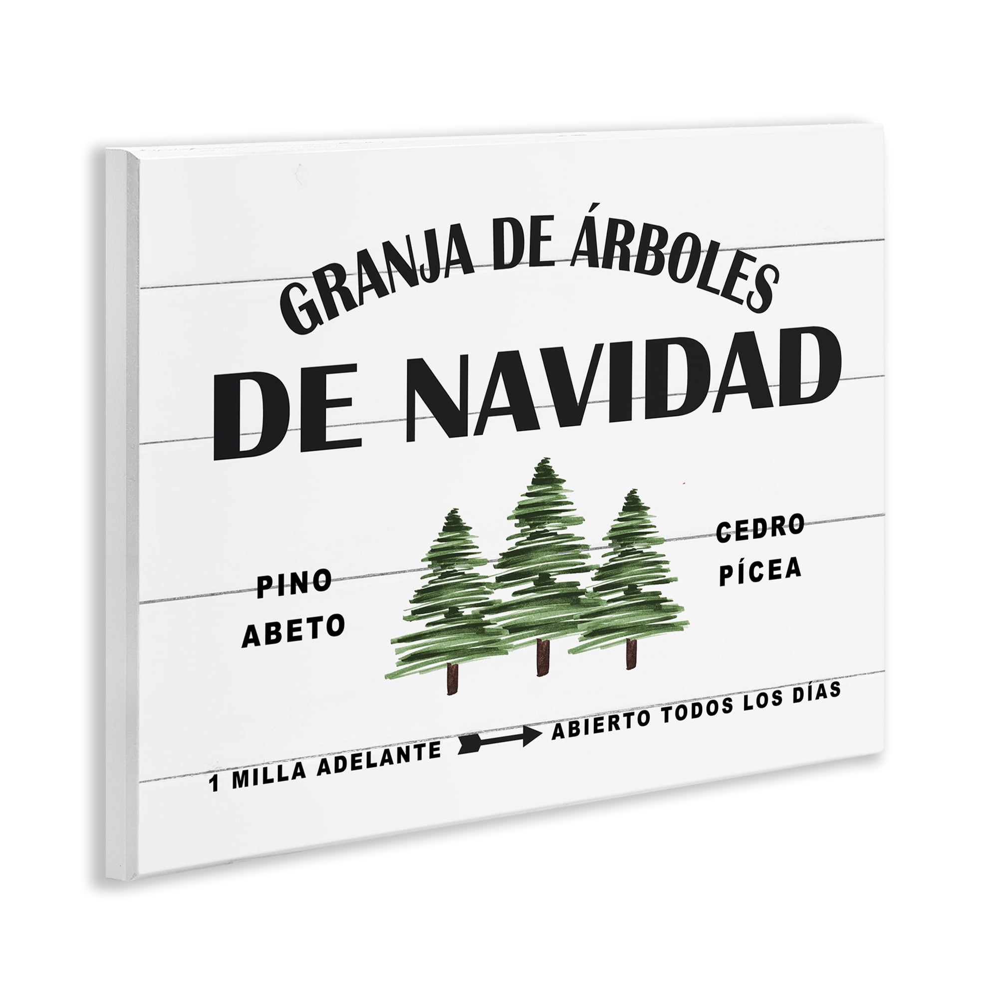 Stupell Industries Arboles De Navidad Holiday Painting Unframed Art Print Wall Art, 14 x 11