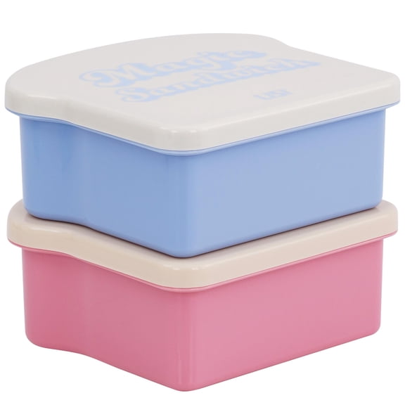 LISI Blue Plastic Freezer Safe Sandwich Food Storage Containers 2 Count