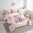thumbnail image 3 of Homewish Initial K Letter Twin Bedding Sets 7-Piece for Kids, Cartoon Princess Elf Bedding Comforter Set, Pink Xmas Buffalo Plaid Reversible Sheet Sets, Ultra Soft Bedroom Decor, 3 of 7