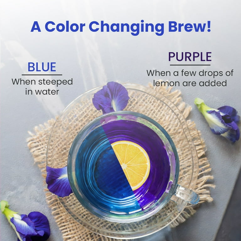 YUVA SOUL Butterfly Pea Flower//Blue Pea Flower Tea//Whole Leaf//Caffeine  Free// 35 Grams (50 Cups) : : Grocery & Gourmet Foods