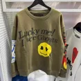 thumbnail image 3 of Oversize Brown Kanye West Hooded Hoodie Men Women Streetwear Sweatshirts Hip Hop Skulls Graffiti Print Stranger Things Pullover, 3 of 5