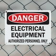 thumbnail image 4 of Electrical equipment authorizred OSHA Caution Rigid Plastic Sign 18 Inch x 12 Inch - 5 Pack, 4 of 8