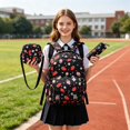 thumbnail image 4 of Backpack Set with Lunch Box and Pencil Case, Travel Daypack Large Bookbag Set(Black & Red-1,44cm), 4 of 5