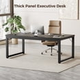 thumbnail image 3 of unbranded 48 Inch Computer Desk, 1" Thick Heavy Duty Industrial Office Desk, Modern Simple Study Writing Table for Home Office Bedroom Workstation, Black, 3 of 18