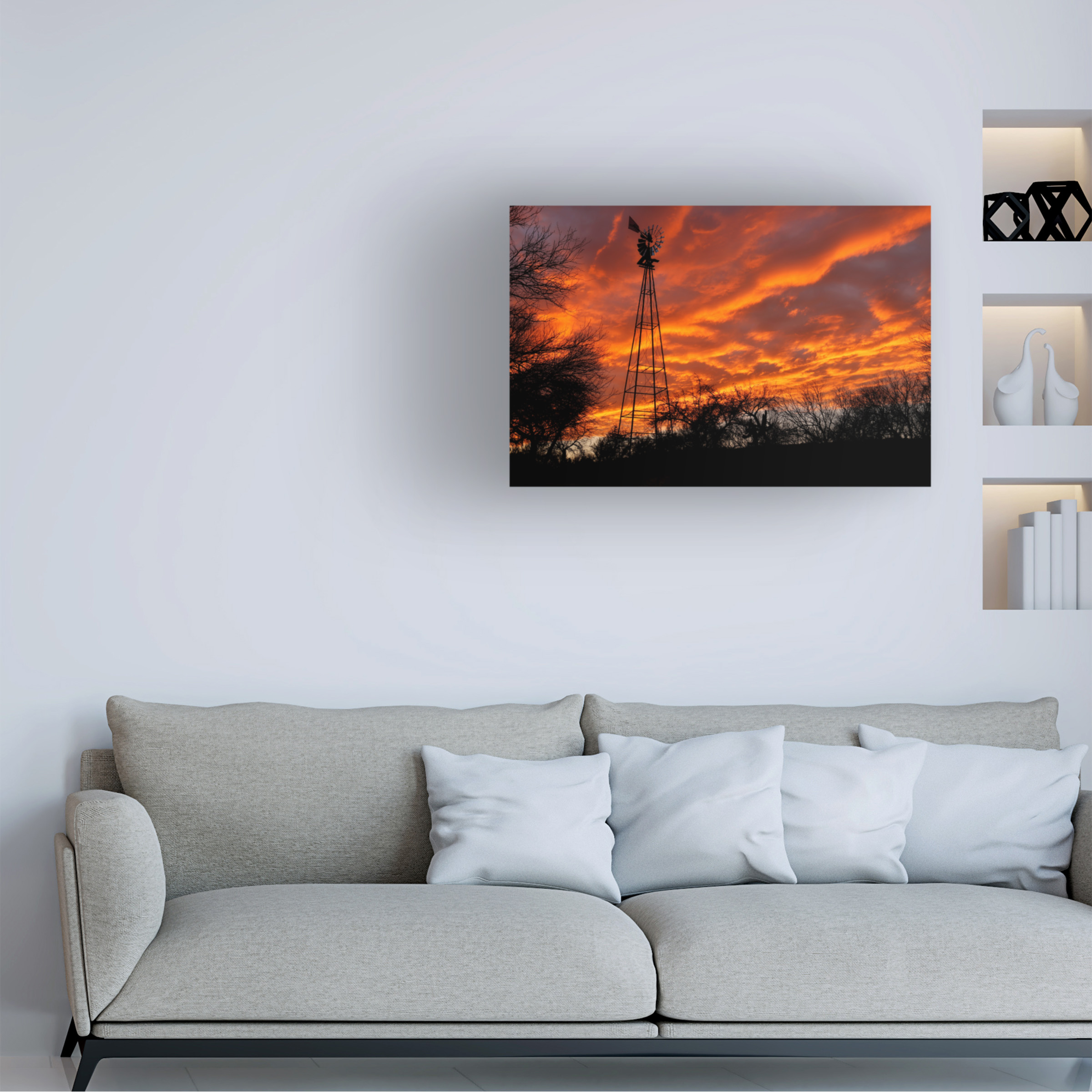 Trademark Fine Art 'Superior Windmill Sunset' Canvas Art by Mike Jones Photo