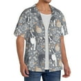 thumbnail image 4 of Xecao offers the Cute Dog And Flowers for Men's Casual Short-sleeved Shirt, a button-up collared shirt with a pocket, perfect for beach vacations and yacht travel in the 4X-Large size., 4 of 7