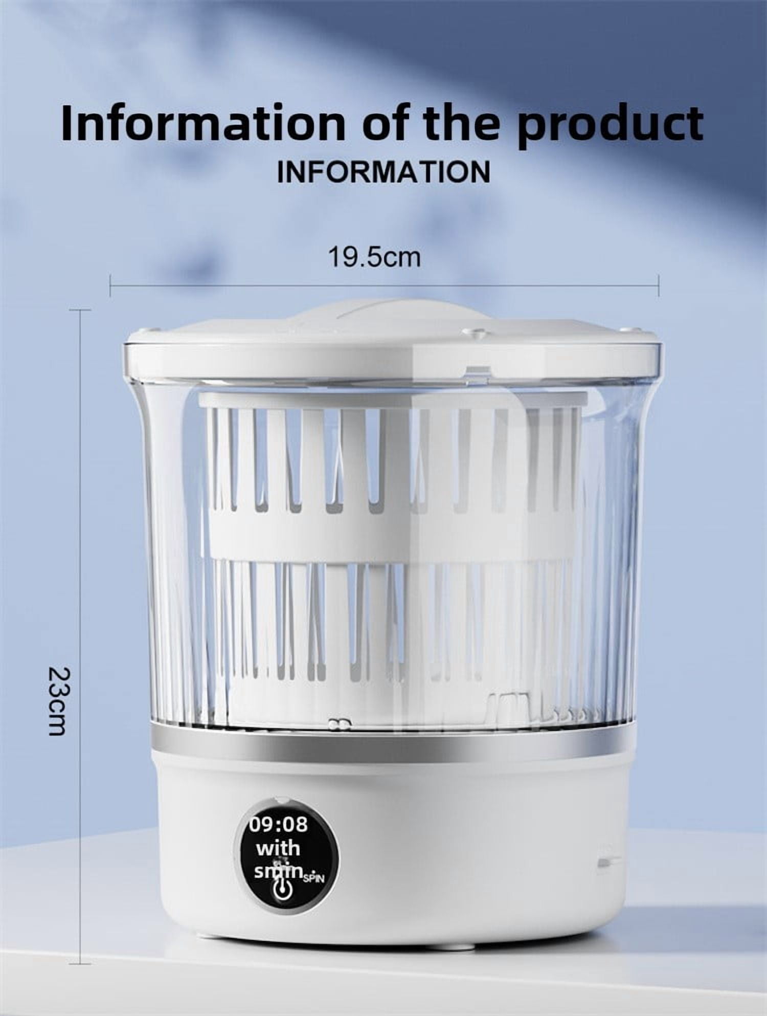 Mini Portable Washing Machine with Spin Dry For Underwear Socks Creative Gift Small Size All In One USB Charging Home Appliance Life Aparatus