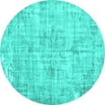thumbnail image 1 of Ahgly Company Indoor Round Persian Turquoise Blue Traditional Area Rugs, 3' Round, 1 of 4