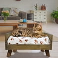 thumbnail image 4 of Raised Wooden Pet Bed with Removable Cushion - Rustic Brown - Medium, 4 of 5