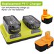 thumbnail image 3 of P117 Dual Chemistry 18V Charger para Batería Ryobi One Plus P190 P102 P103 P107 P108 PBP2005 PBP005 PBP006, 3 of 7