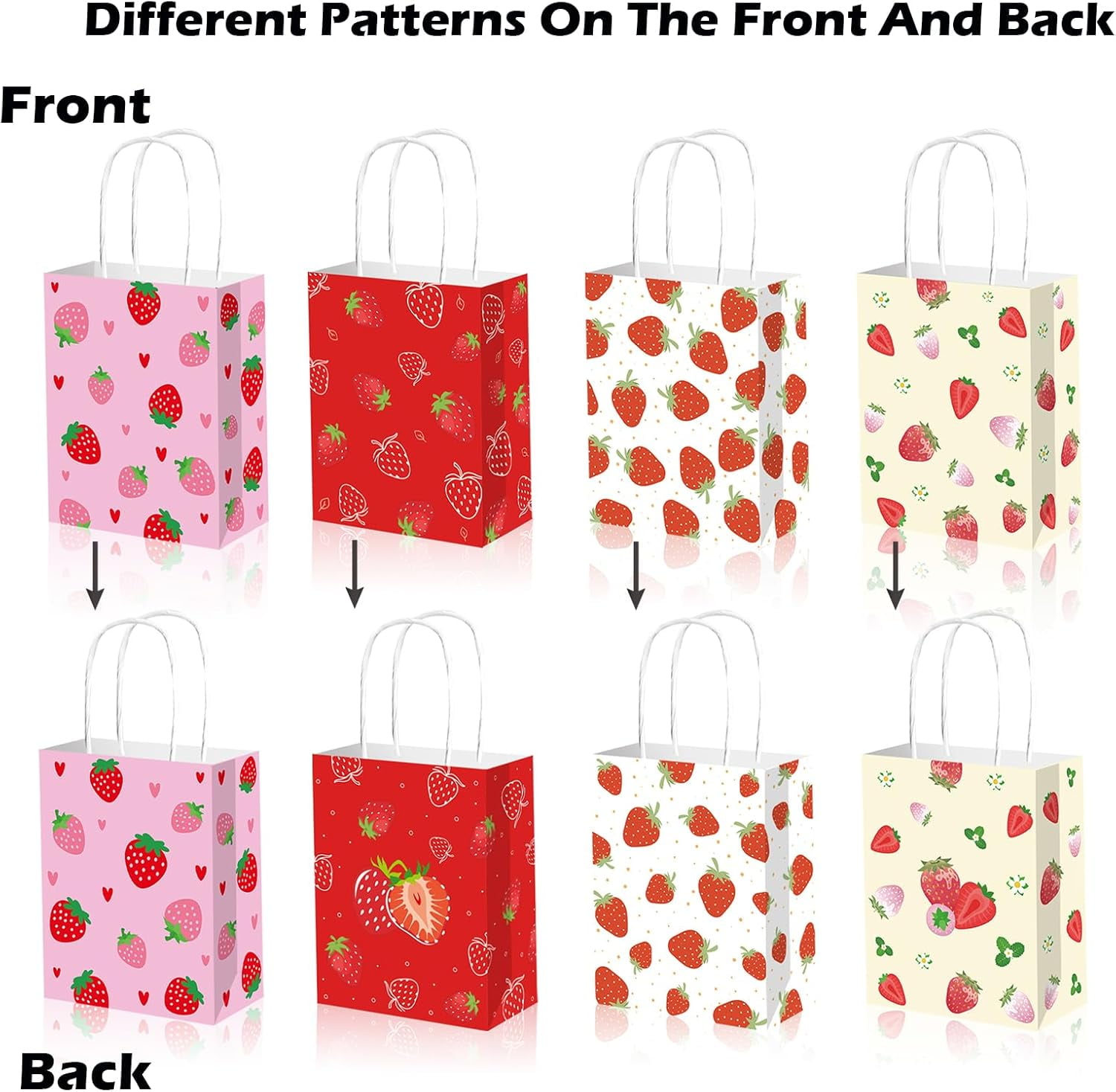 Cute Pink Bow Gift Bags With Handles - 16 Pack Party Favor Bags For Birthdays, Baby Showers & Weddings