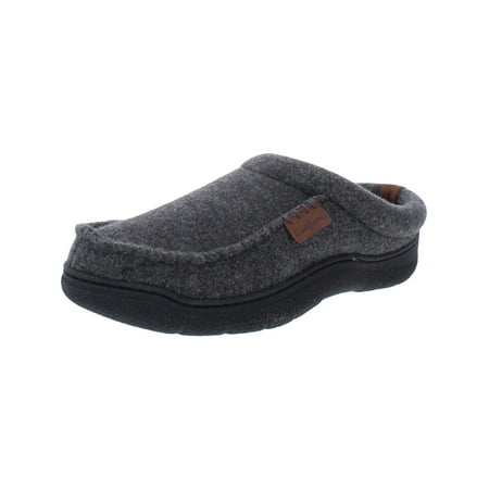 Dearfoams Mens Wool Blend Slip-On Loafer Slippers