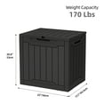 thumbnail image 2 of Dextrus 30 Gallon Weatherproof Resin Deck Box with Lock, Outdoor Patio Storage, Black, 2 of 6