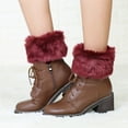 thumbnail image 6 of Baberdicy Short Faux Fur Boot Cuffs, Winter Sock Toppers for Ankle Boots, Cozy Leg Warmers, Ideal for Women Wearing with Boots in Fall/Winter, Adding Warmth And Style Red, 6 of 6