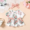 thumbnail image 4 of CARETOO Toddler Baby Girl Clothes Summer Outfits Set T-Shirt Casual Shorts Headband 3Pcs 95% Cotton, 4 of 16
