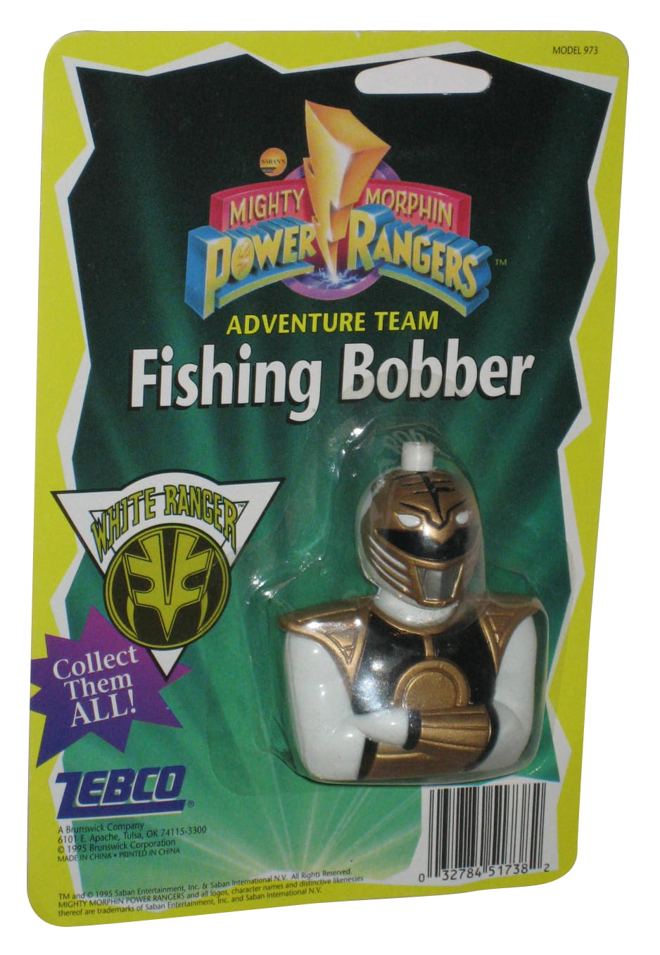 Power Rangers White Ranger (1995) Zebco Fishing Bobber