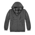 thumbnail image 2 of Victory Outfitters Men's Reversible Hooded Buffalo Plaid Fleece Jacket - Charcoal/Grey - XL, 2 of 2