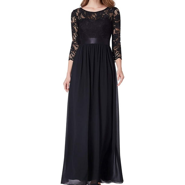Ever-pretty - Womens Dress Jet Gown Floral Lace Belted 14 - Walmart.com ...
