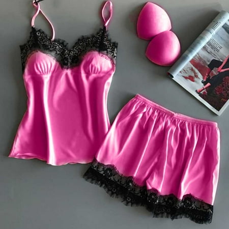 Satin Womens Pajamas - Women Lady Silk Satin Pajamas Set Pyjama Sleepwear Nightwear Loungewear Homewear