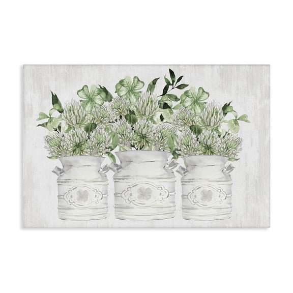 Stupell Industries Cottage Spring Potted Clovers Canvas Art, 24 x 16, by Lettered and Lined