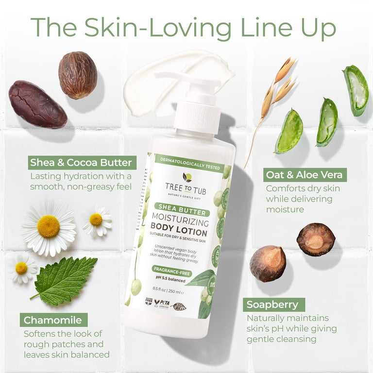 Tree to Tub Unscented Shea Butter Body Lotion for Dry Skin photo 5