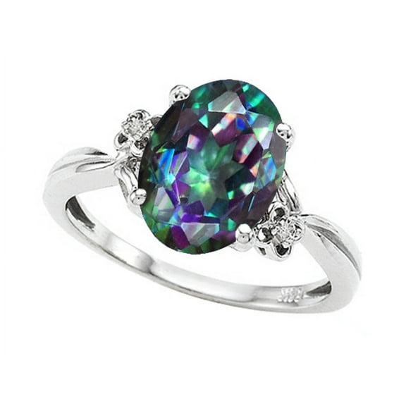 Tommaso Design� Oval 10x8mm Mystic Rainbow Topaz Ring