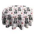 thumbnail image 4 of Boston Terrier Puppy Dog Round Tablecloth 60"x60",Wrinkle Wipeable Table Cloth for Kitchen Dining Room Picnic Patio Party, 4 of 6