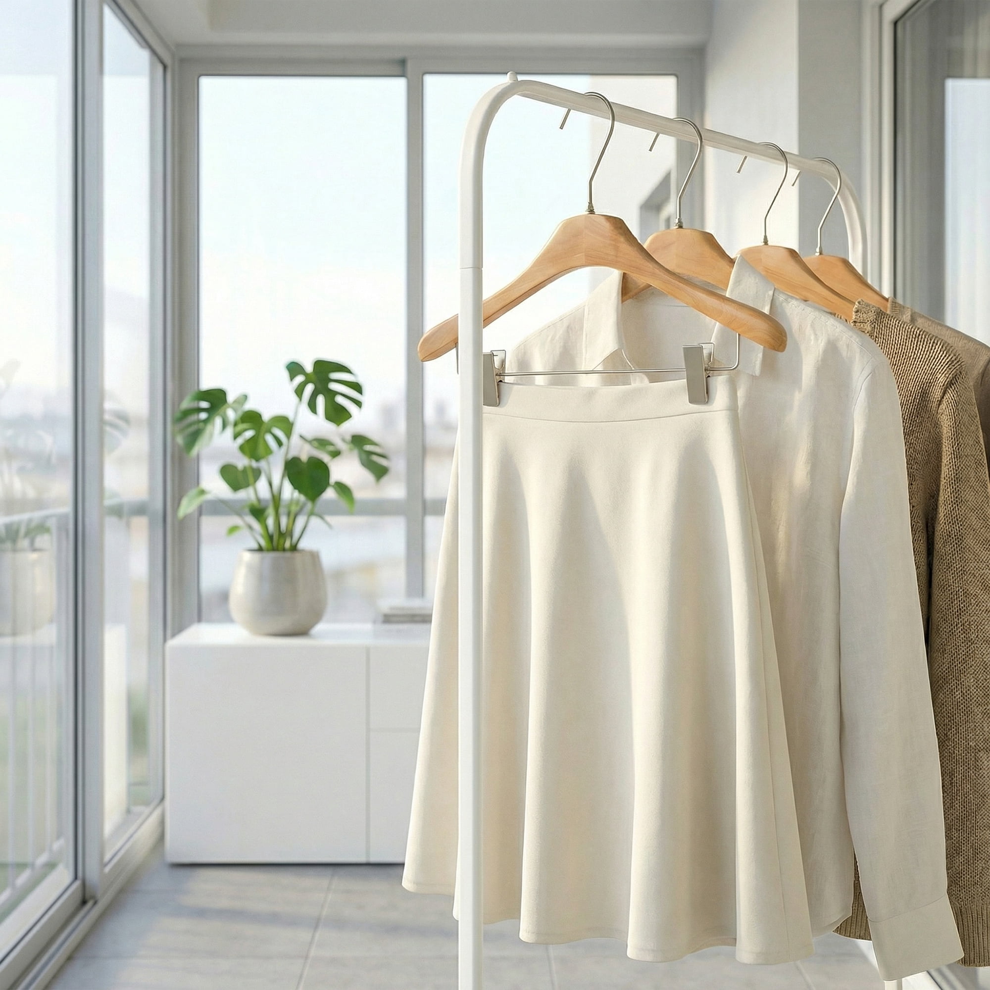 Unique Bargains 2Pcs Wood Nonslip Space Saving Clothes Hangers Natural Wood 15.7inch