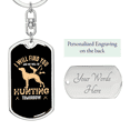 thumbnail image 2 of Hunting Will Find You Stainless Steel or 18k Gold Premium Swivel Dog Tag Keychain, 2 of 10