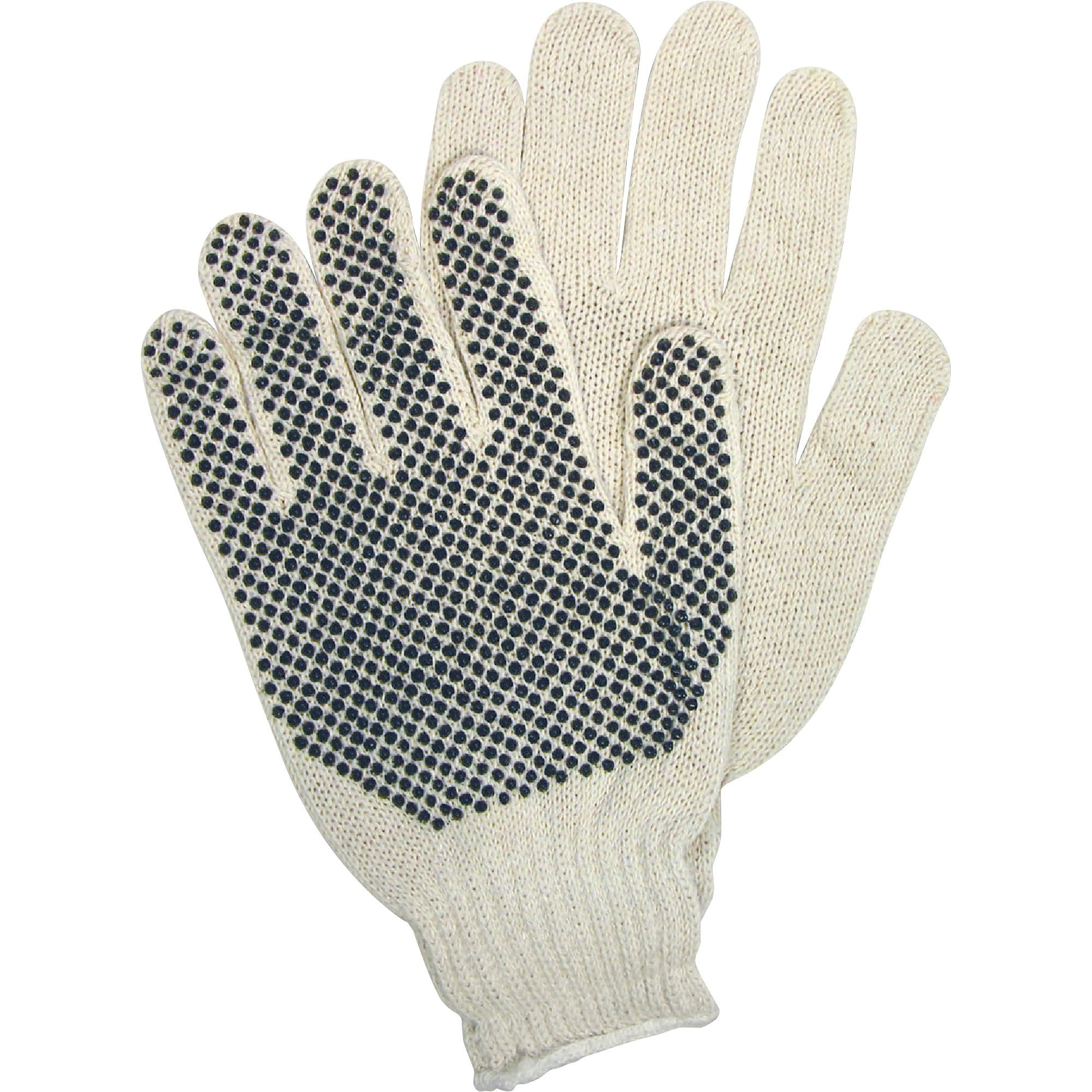 PVC Dots Knit/Polyester Gloves, White, 1 / Pack (Quantity)