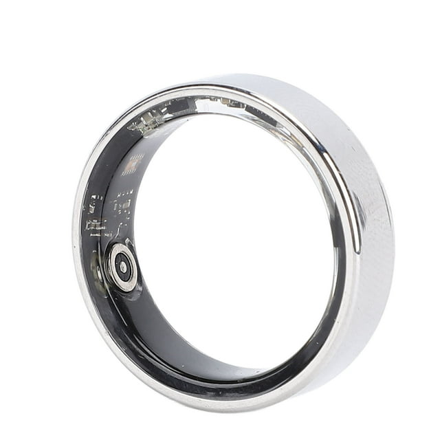 Smart Ring FitnessTracker, Body Temperature Monitoring Aluminum Alloy Step Counting Silver Smart Health Ring with APP for Running for Women Type 9,Type 10,Type 11,Type 12