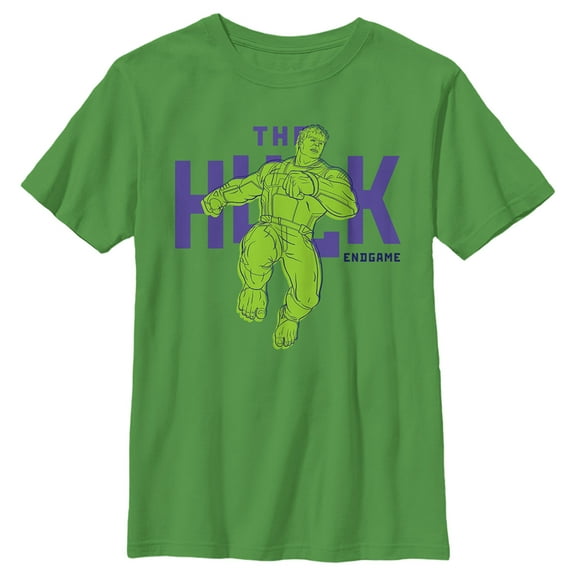Boy's Marvel Avengers: Endgame Minimalist The Hulk Graphic Tee Kelly Green Medium