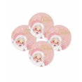thumbnail image 7 of 13 Inch Round Placemats Set of 4, Pink Santa Christmas Non Slip Heat Insulation PP Table Mats, Merry Christmas Snowflake Washable Place Mats for Kitchen Dining Party Table Decor, 7 of 7