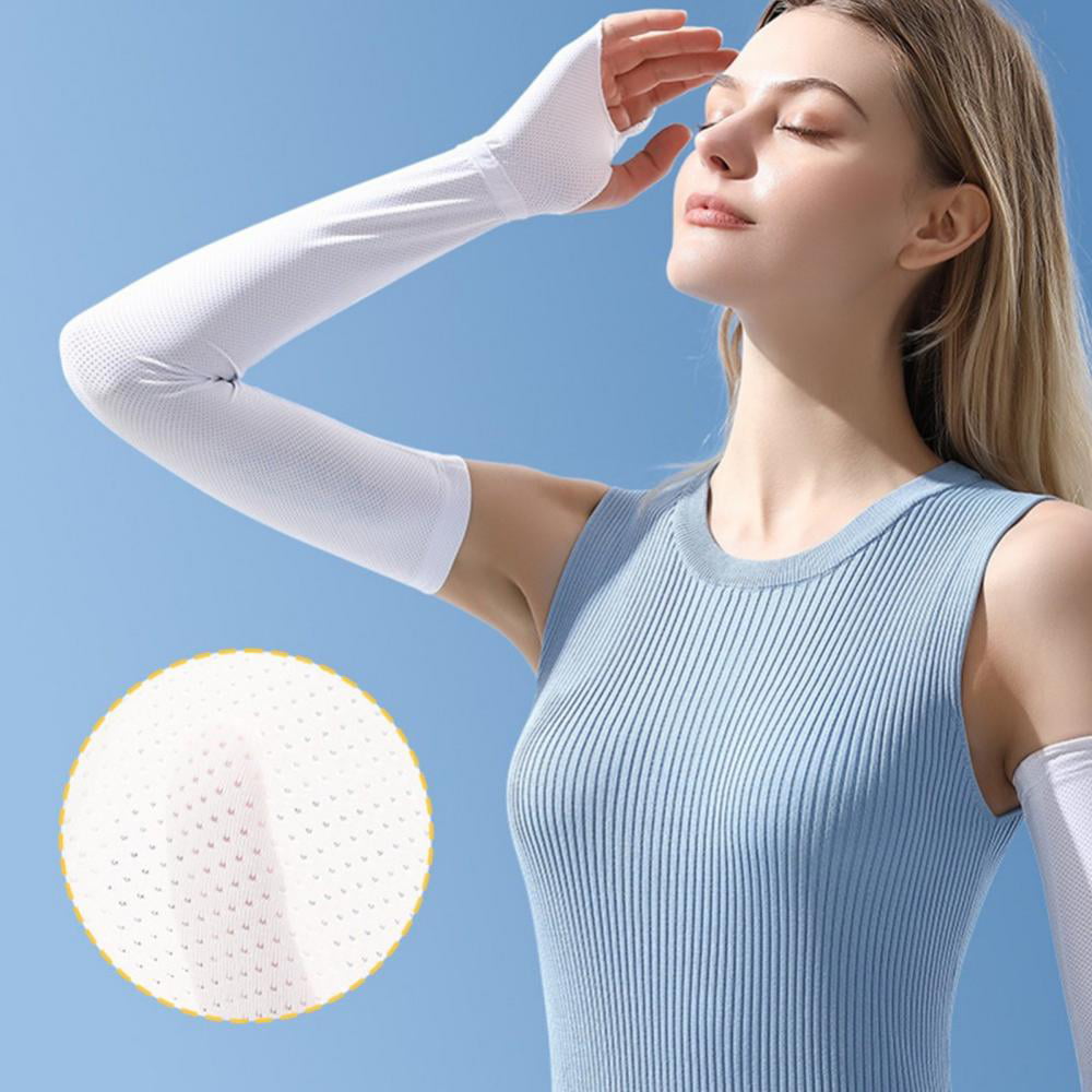 UV Sun Protection Sleeve Ice Silk Sleeve Cooling Arm Sleeves Hand Protector 