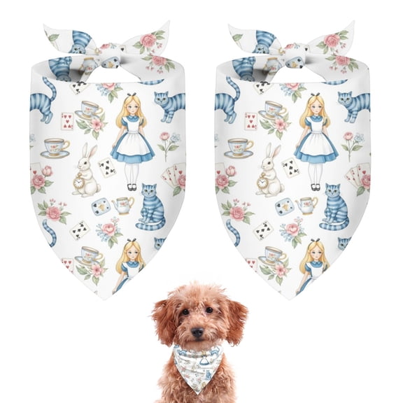 Dog Bandana 2 Pack,Princess Pattern Bandanas for Dogs,Cat Bandana,Small/ Large Dog Bandana 2 Size,Dog Bandanas