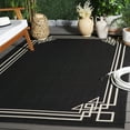 thumbnail image 2 of SAFAVIEH Courtyard Abagail Bordered Indoor/Outdoor Area Rug, Black/Light Beige, 5'3" x 7'7", 2 of 8