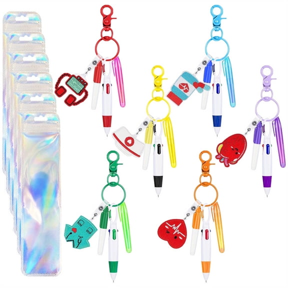 36Pcs Nurse Badge Pens Mini Highlighter Pens Bulk Nursing Week Appreciation Gifts Retractable for CNA Women Graduation Coworkers