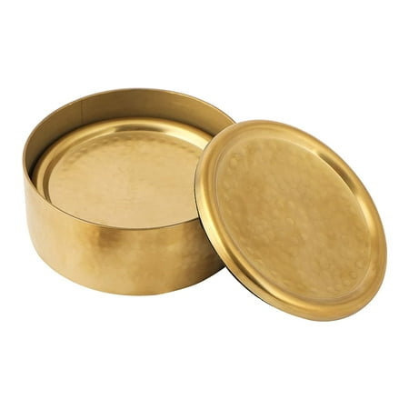 

diollo Stainless Steel Coaster with Holder Gold (PVD Coated) Insulated Mat Base - Set of 4 Coaster with 1 Stand