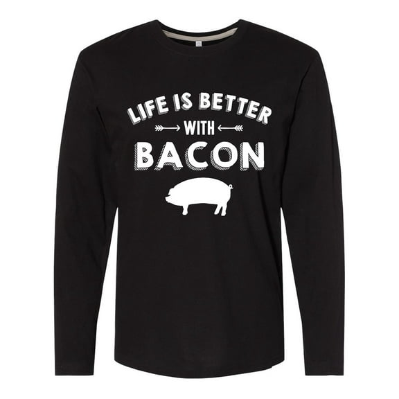 Inktastic Life's Better With Bacon Long Sleeve T-Shirt