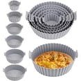 thumbnail image 1 of Ensemble de 6 Pcs de Doublures en Silicone pour Friteuse à Air Chaud, Panier Réutilisable de Petites Doublures pour Friteuse à Air pour Casserole Instantanée et Cuisson Saine (Gris), 1 of 7