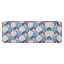 Blue Red Checkered Pattern Kitchen Rug Mat,Kitchen Runner Rugs Non Skid Washable,Decorative Kitchen Floor Mats for Kitchen,Sink,Laundry,17"x47.2"