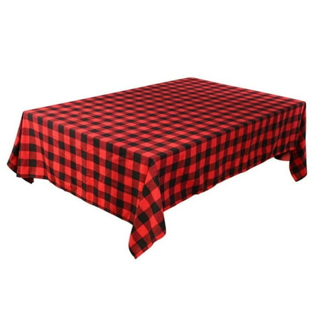 

Christmas Tablecloth - Wrinkle Resistant Washable Buffalo Plaid Table Cloth for Kitchen Buffet Holiday Dinner 60 x 84 Inch Black and White Checkered